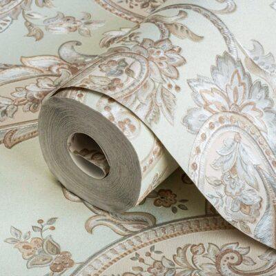 Shawl Pattern Wallpaper Green Code 9903-2