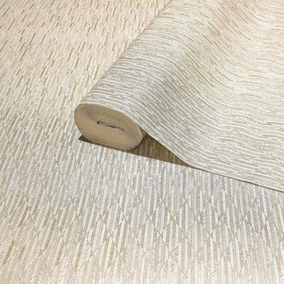 Striped Geometric Design Wallpaper White Code 23205-1