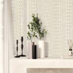 Striped Geometric Design Wallpaper White Code 23205-1 - Image 2