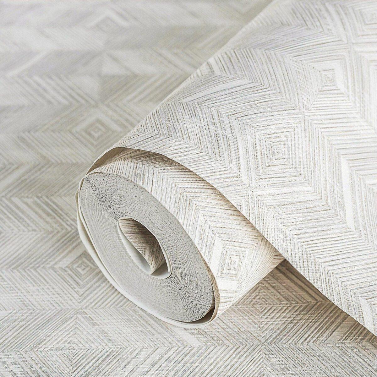 Geometric Design Wallpaper Cream Code 1107-1 - Image 1