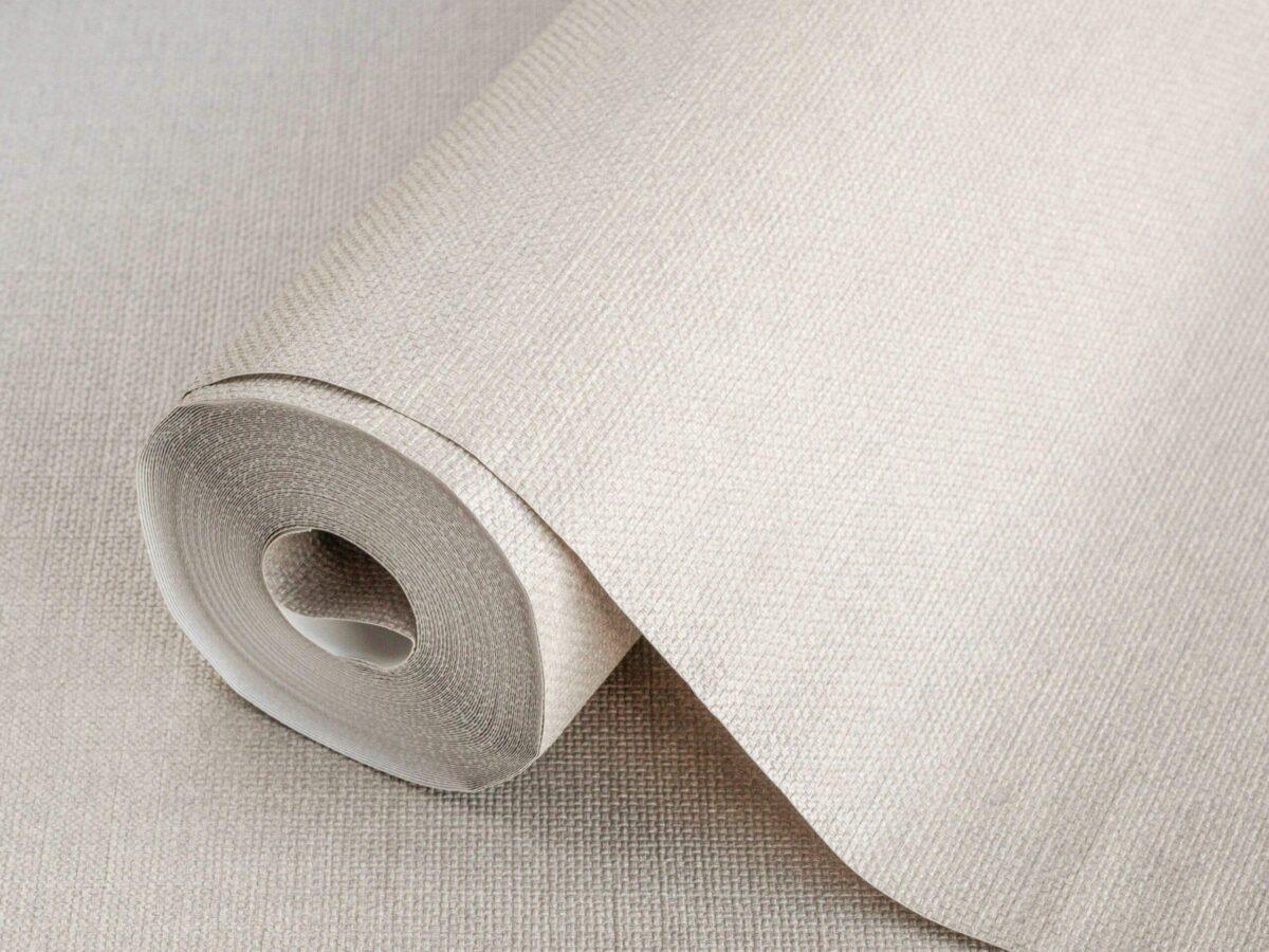 Rough Linen Fabric Texture Wallpaper Beige Code 3716-3 - Image 1