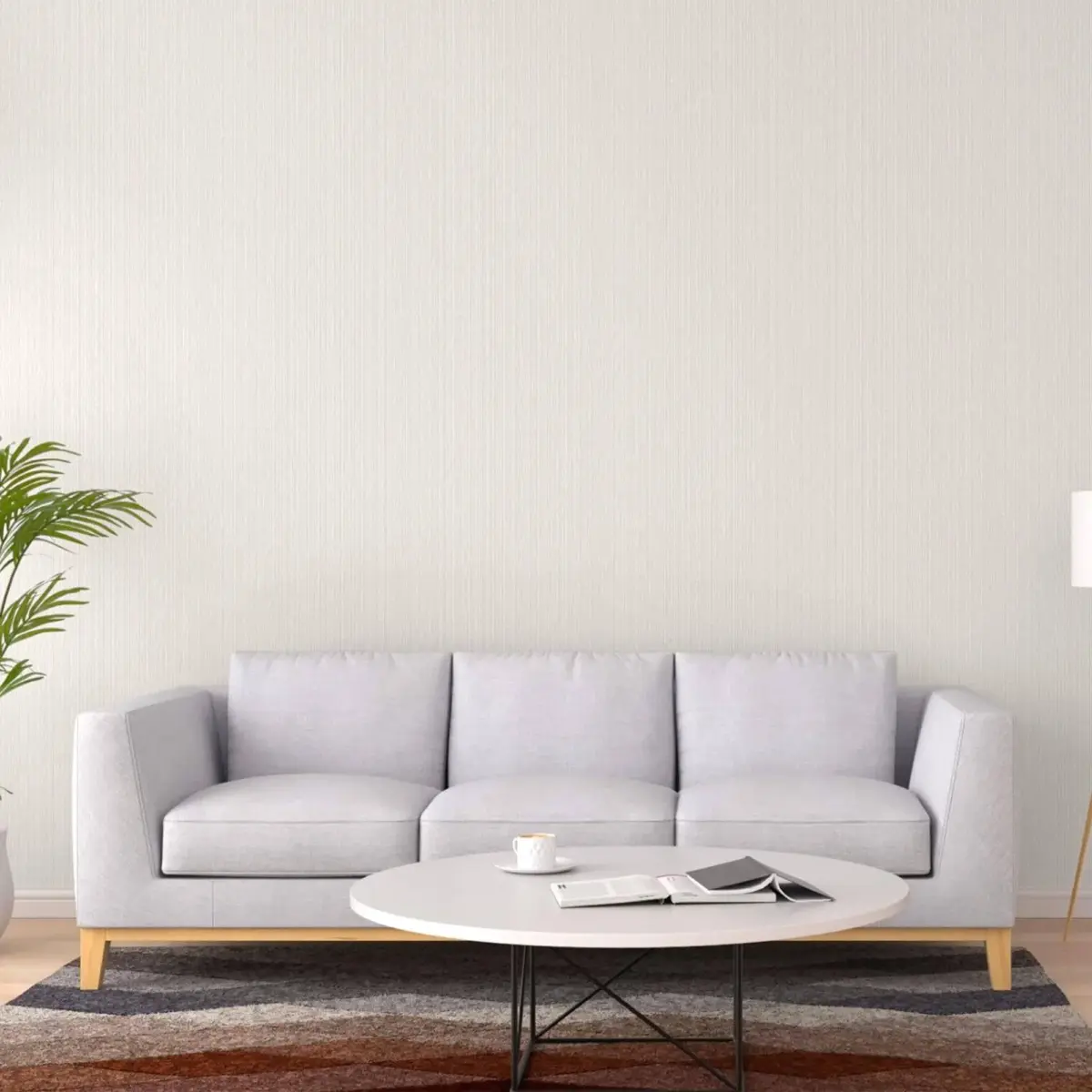Striped Plain Wallpaper Light Cream Code 9904-2 - Image 5