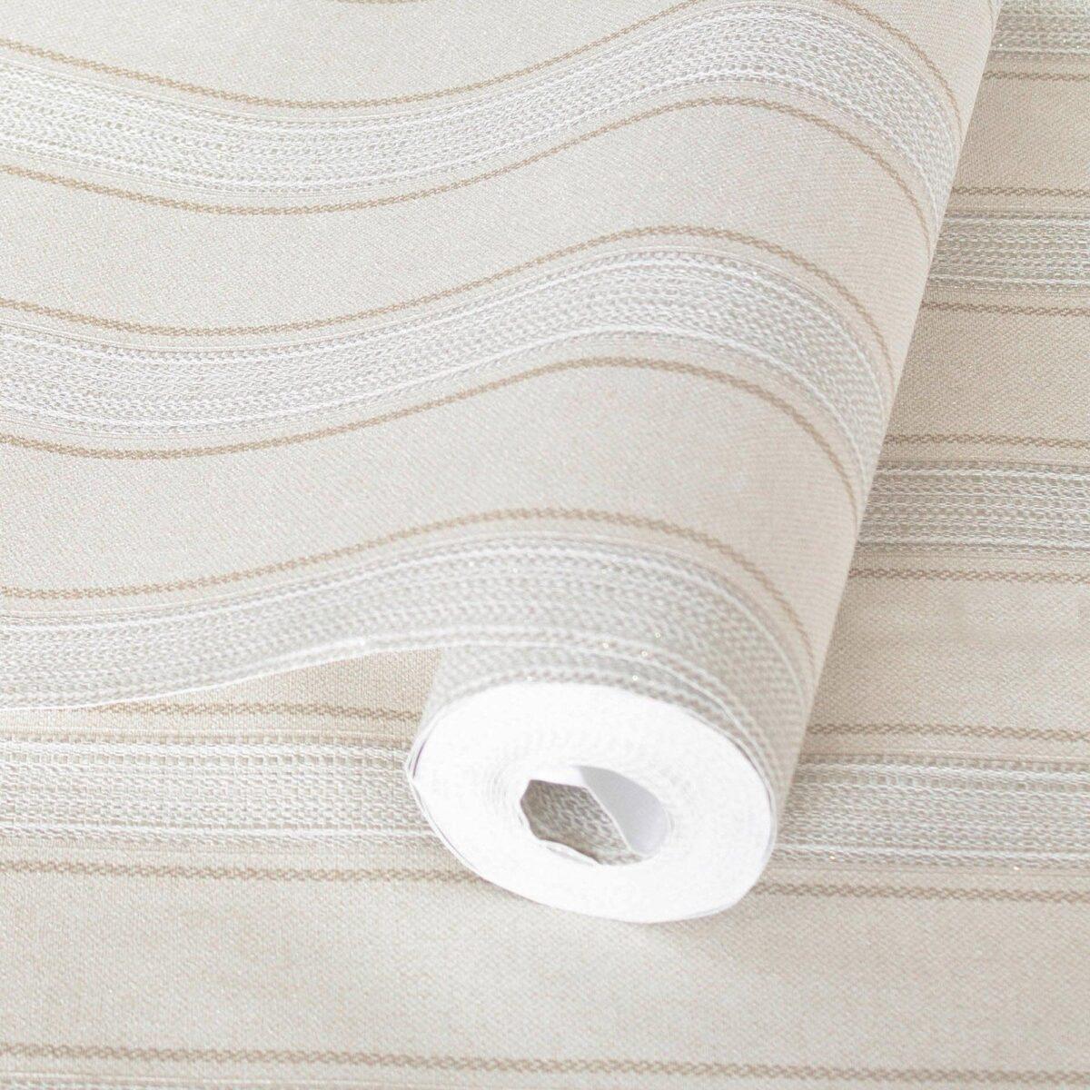 Straight Line Wallpaper Cream Code 1306-3 - Image 1
