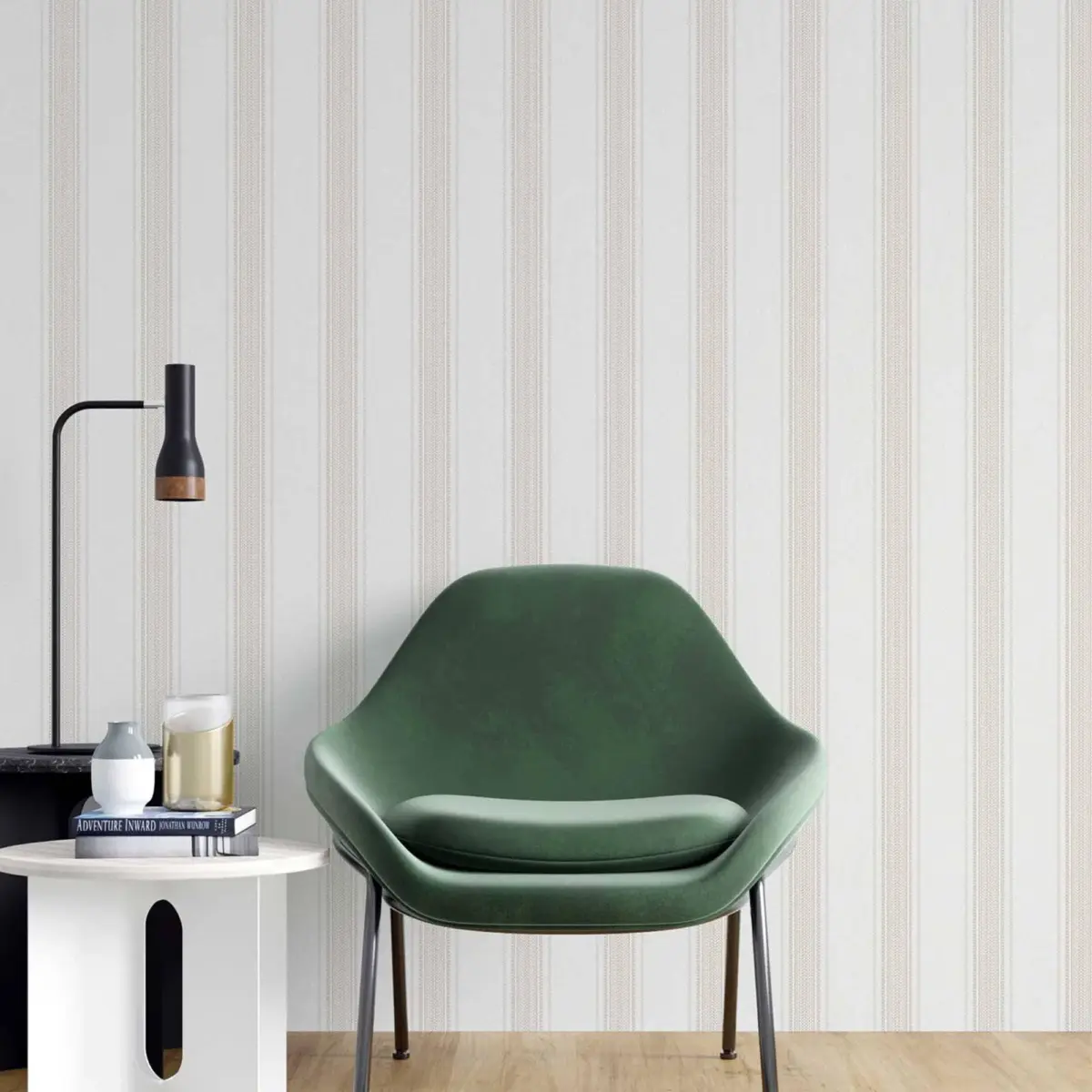 Straight Line Wallpaper White Code 1306-1 - Image 2