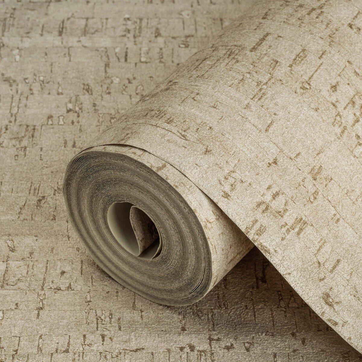 Cork Texture Inspired Modern Wallpaper Beige Code 3709-2 - Image 1