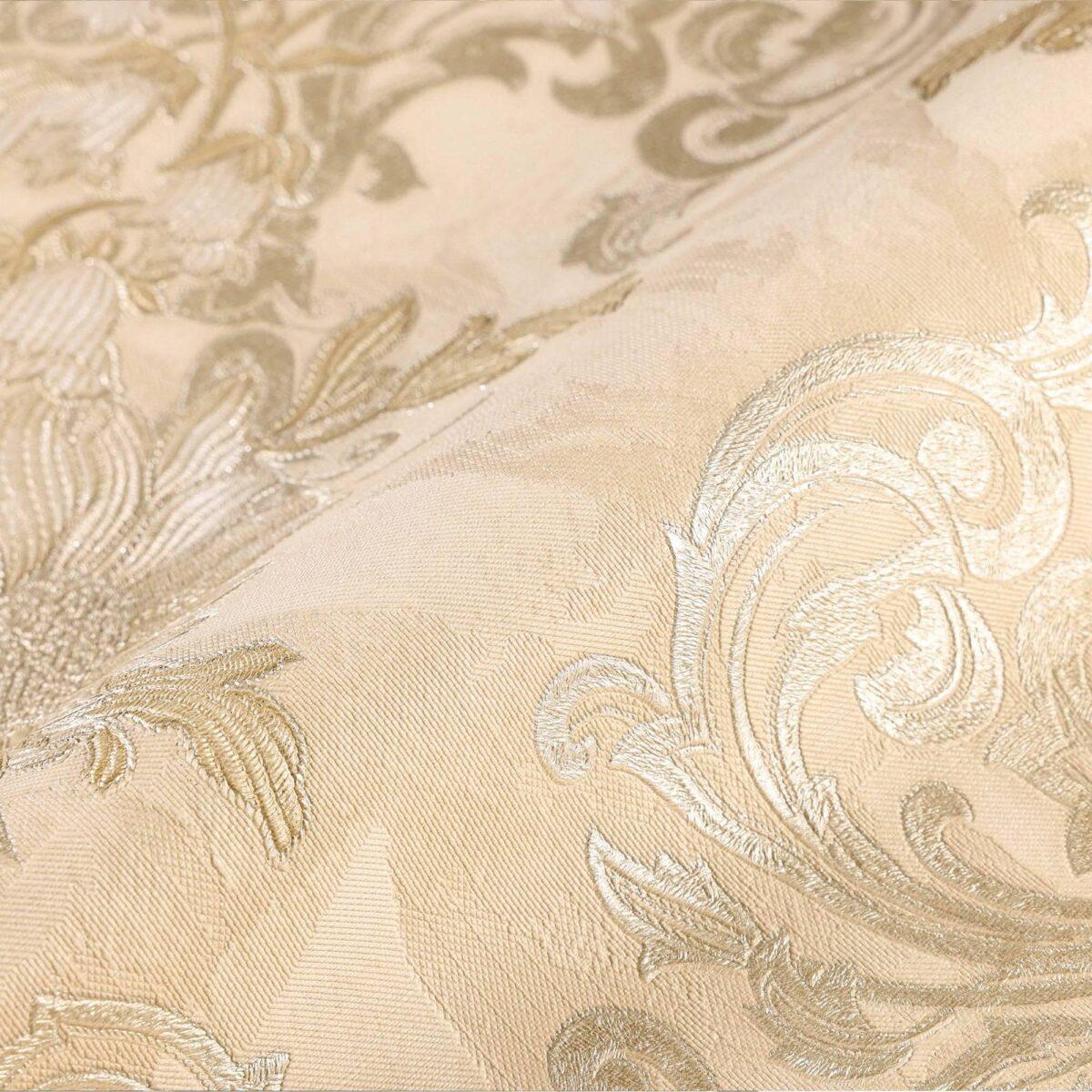 Floral detailed Rococo damask pattern wallpaper Beige Code 7805-2 - Image 3