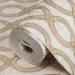 Wallpaper with stylized chain pattern Cream Code 7808-1