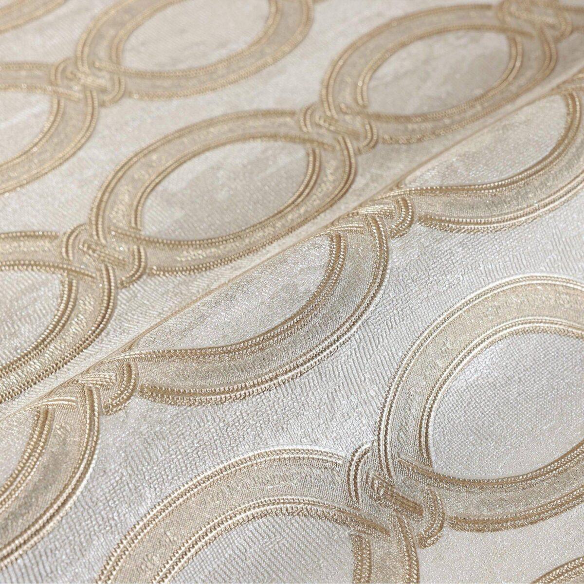 Wallpaper with stylized chain pattern Cream Code 7808-1 - Image 3