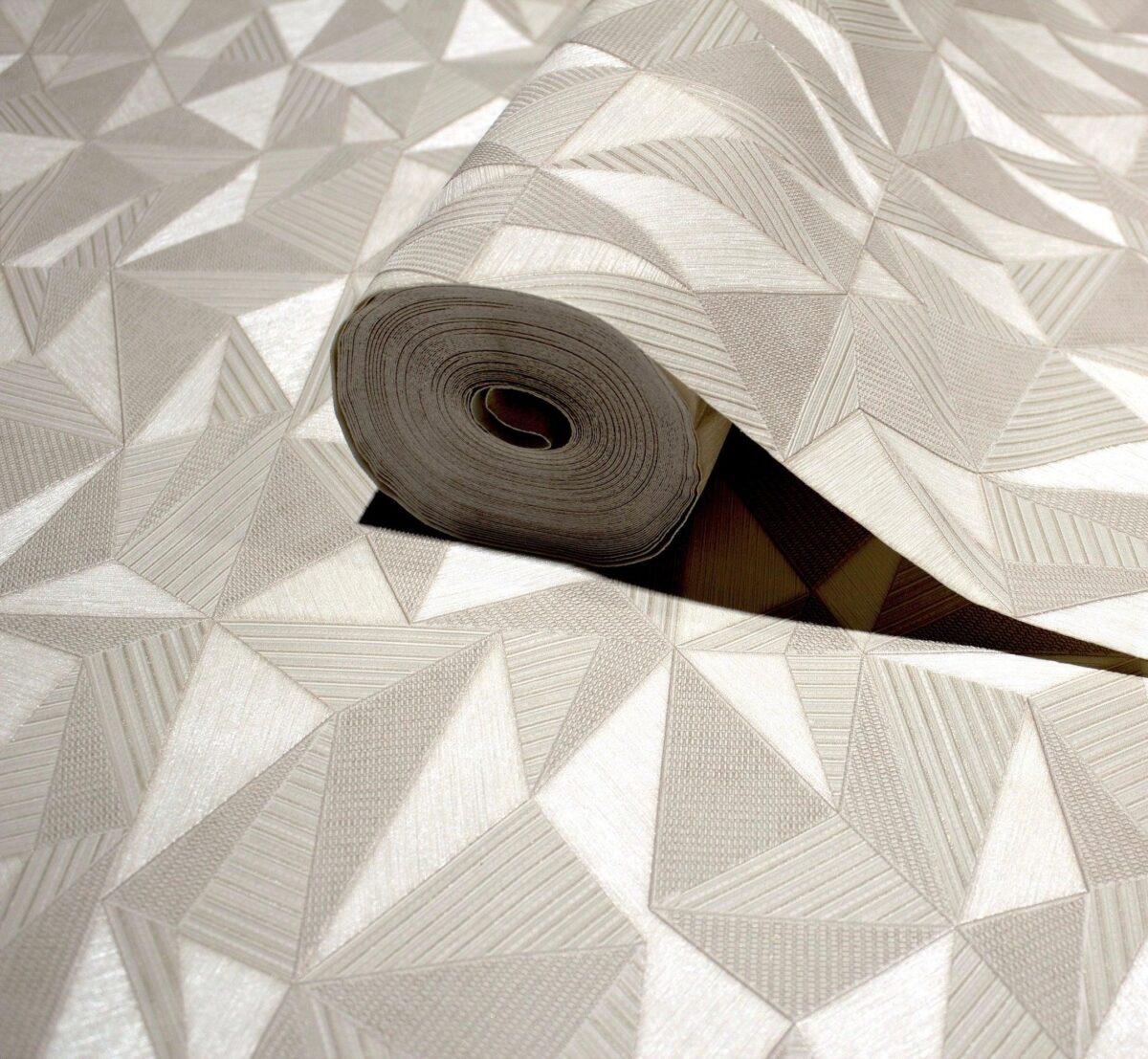 Geometric Modern Design Wallpaper Cream Code 23204-2 - Image 1