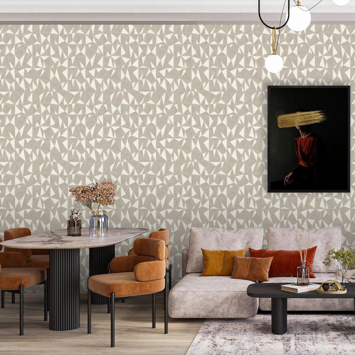Geometric Modern Design Wallpaper Cream Code 23204-2 - Image 5
