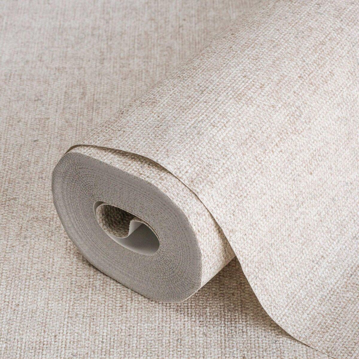 Smooth linen textile texture wallpaper Light Beige Code 7816-6 - Image 1