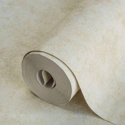 Abstract Plain Fabric Textured Wallpaper Cream Code 3710-1