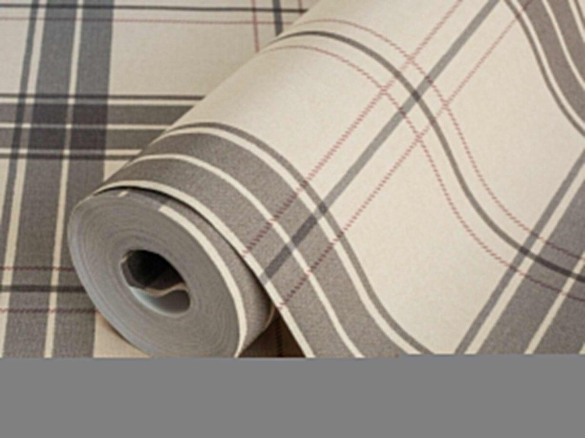 Burberry Textile Inspiration Checkered Pattern Wallpaper Brown Code 3714-3 - Image 1