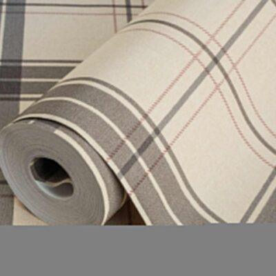 Burberry Textile Inspiration Checkered Pattern Wallpaper Brown Code 3714-3