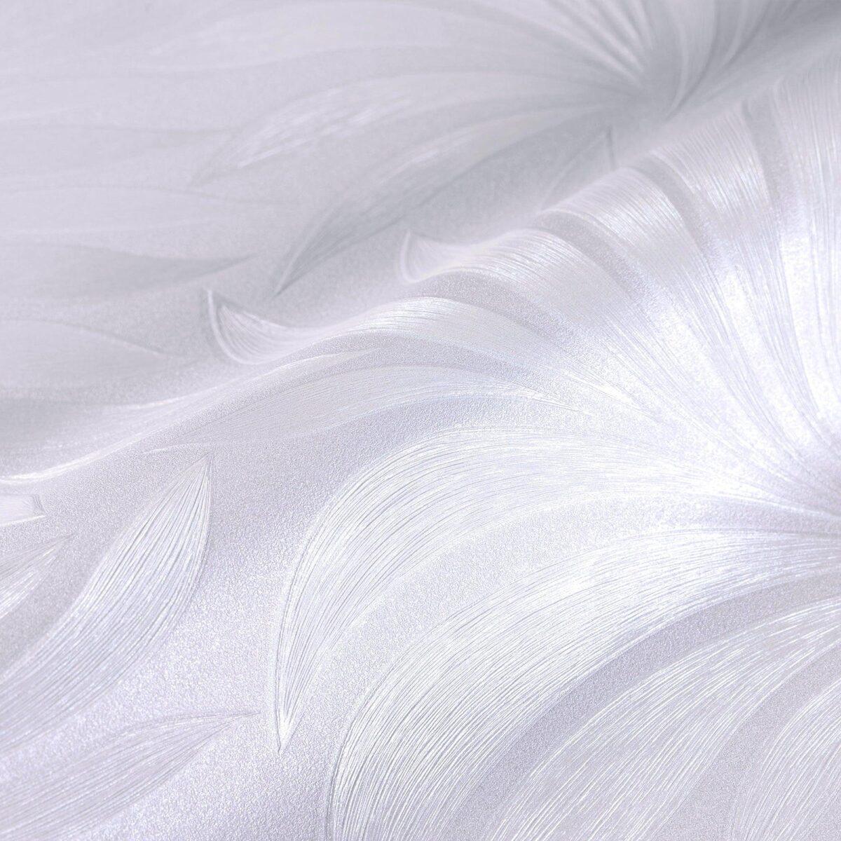 Tropical stylized leaves pattern wallpaper White Code 7812-1 - Image 3