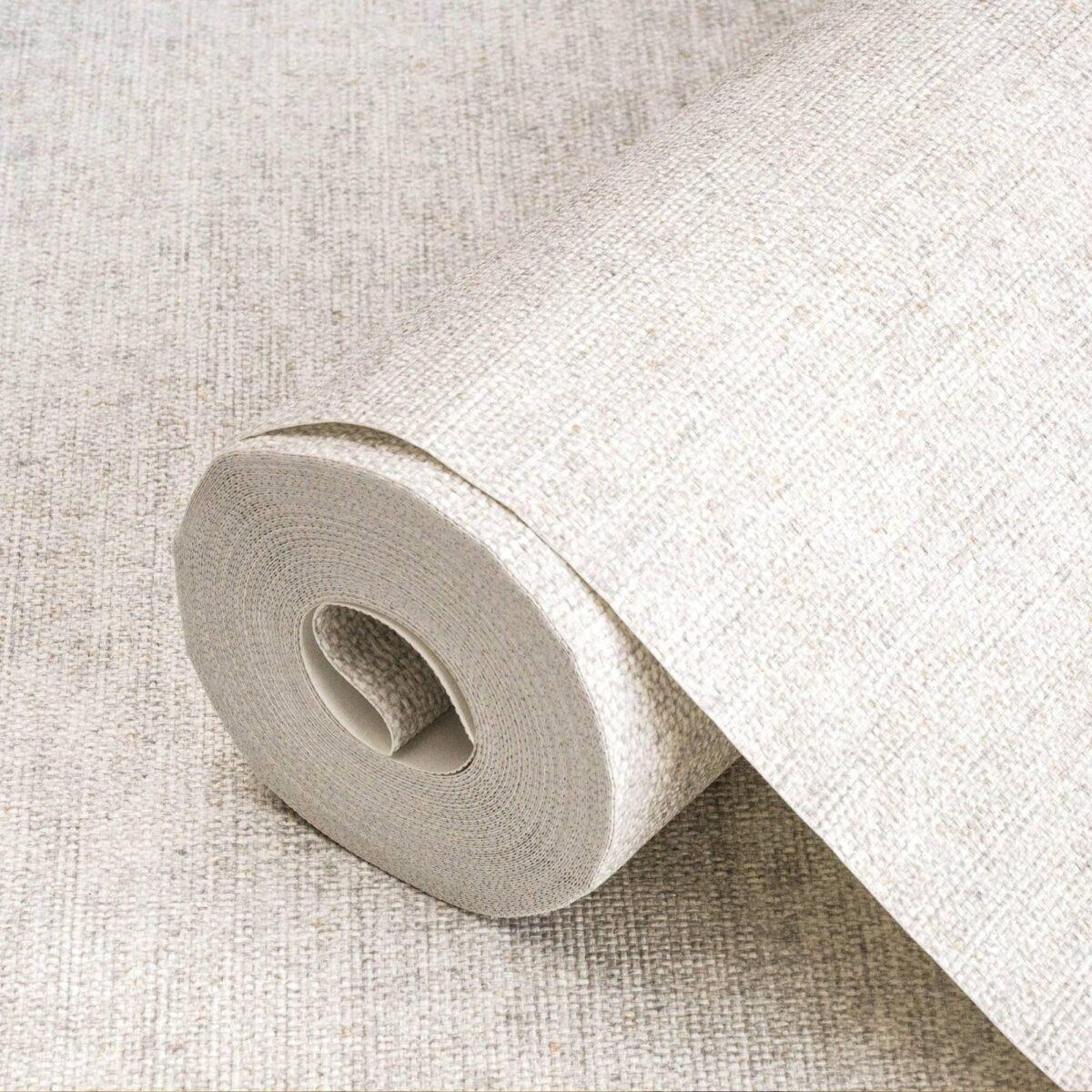 Smooth linen textile texture wallpaper Cream Code 7816-5 - Image 1