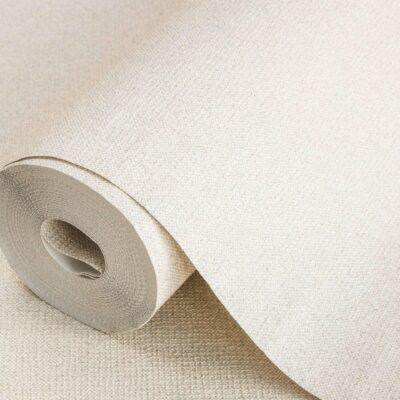 Rough Natural Linen Fabric Pattern Wallpaper Cream Code 3719-2