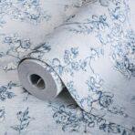 Floral Pattern Trend Wallpaper Blue White Code 9914-2