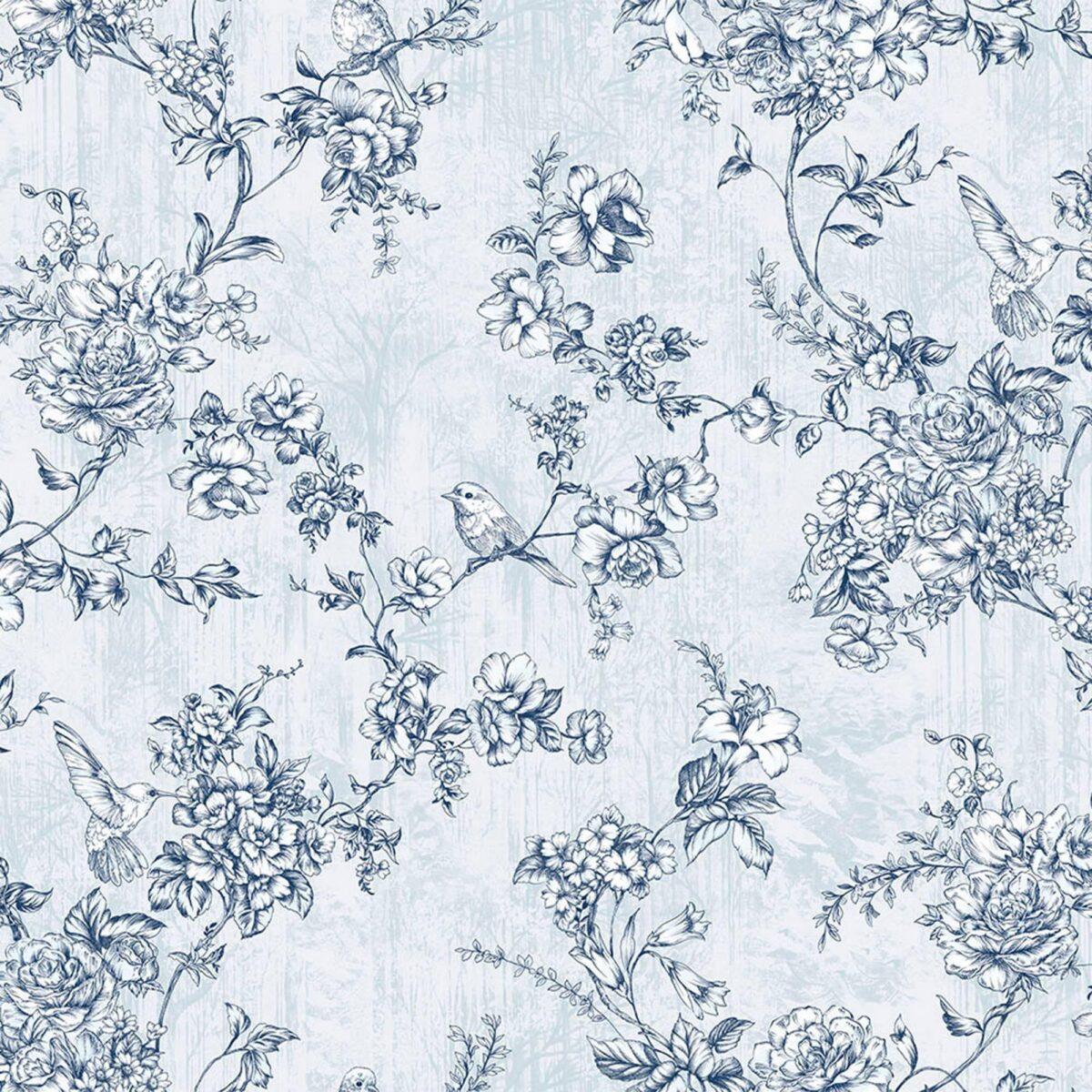 Floral Pattern Trend Wallpaper Blue White Code 9914-2 - Image 5