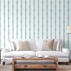 Striped wallpaper with neoclassical discreet ornament Blue Code 7804-2 - Image 2