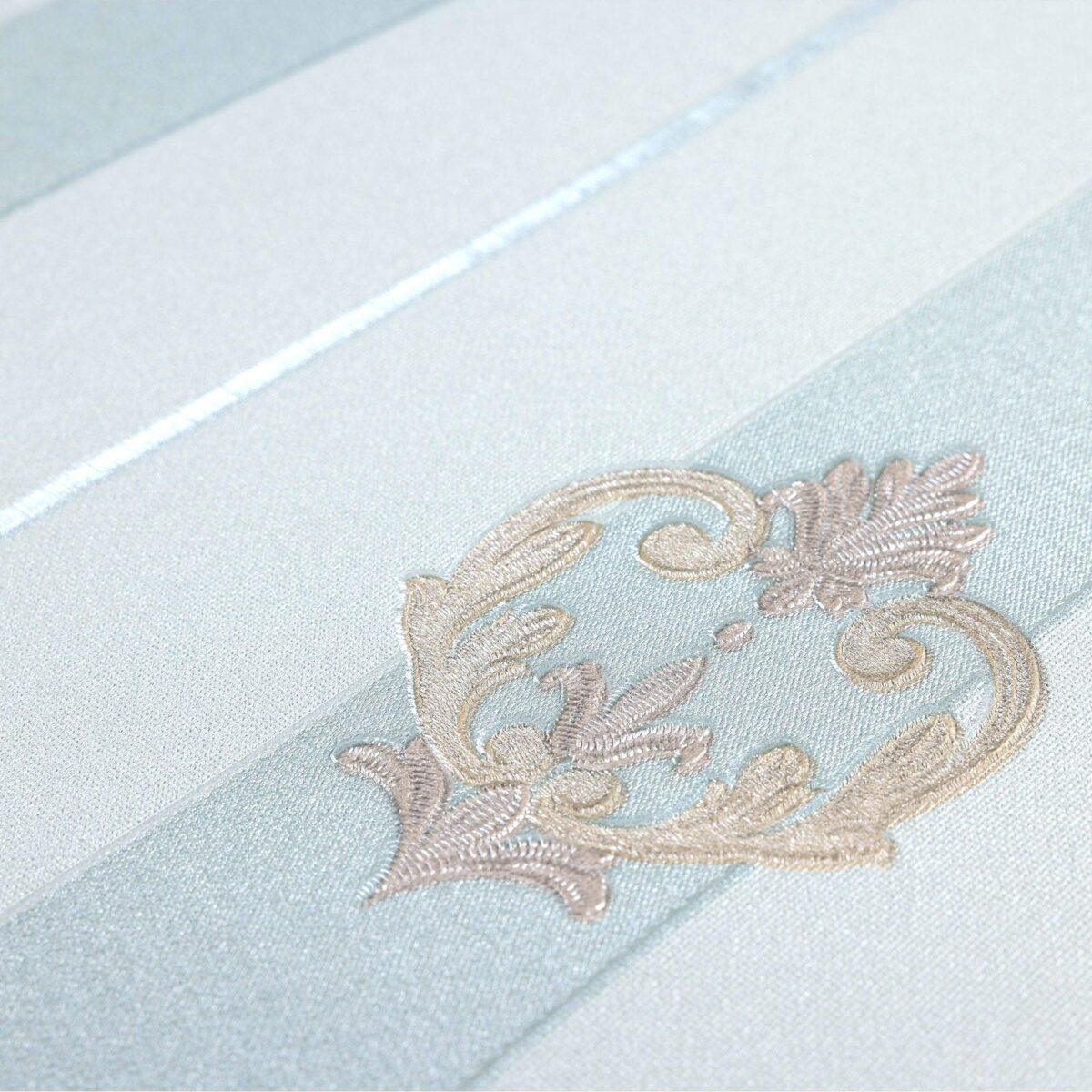 Striped wallpaper with neoclassical discreet ornament Blue Code 7804-2 - Image 3