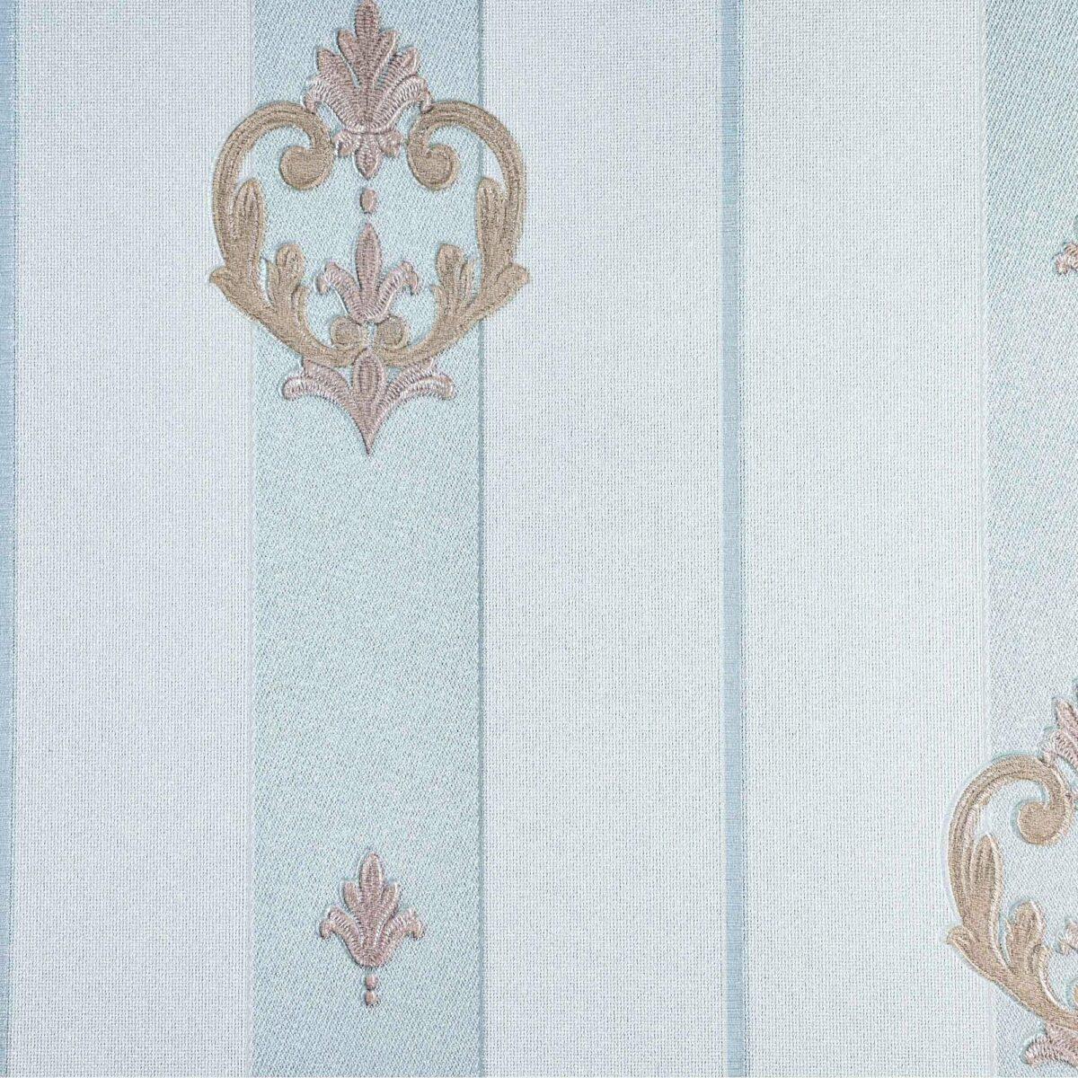 Striped wallpaper with neoclassical discreet ornament Blue Code 7804-2 - Image 4