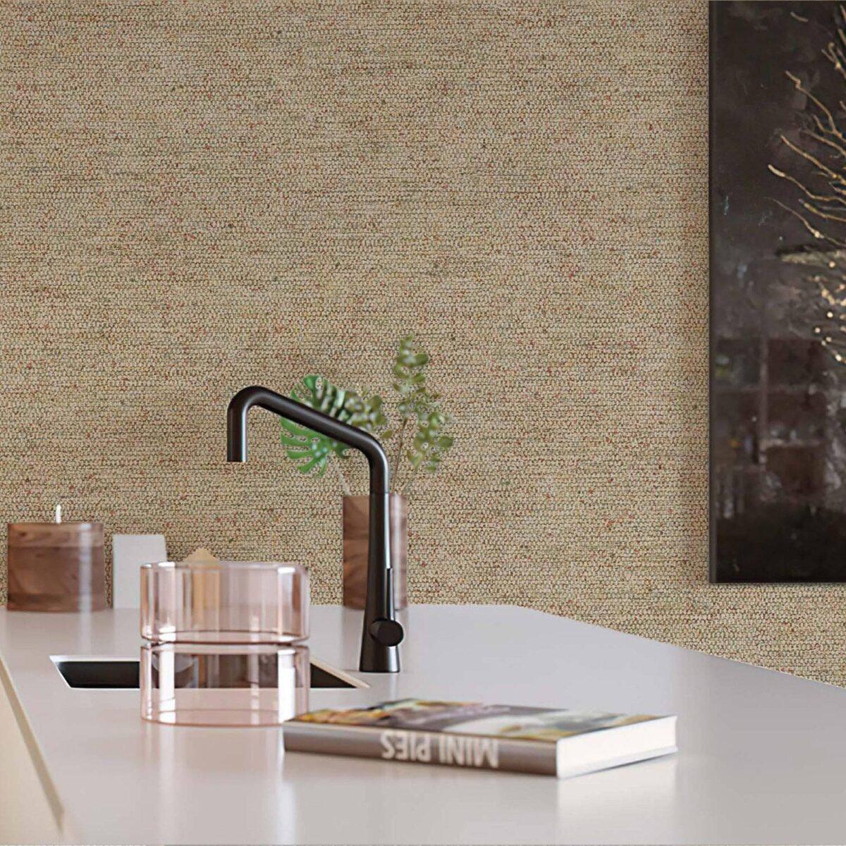 Smooth linen textile texture wallpaper Light Brown Code 7816-8 - Image 2