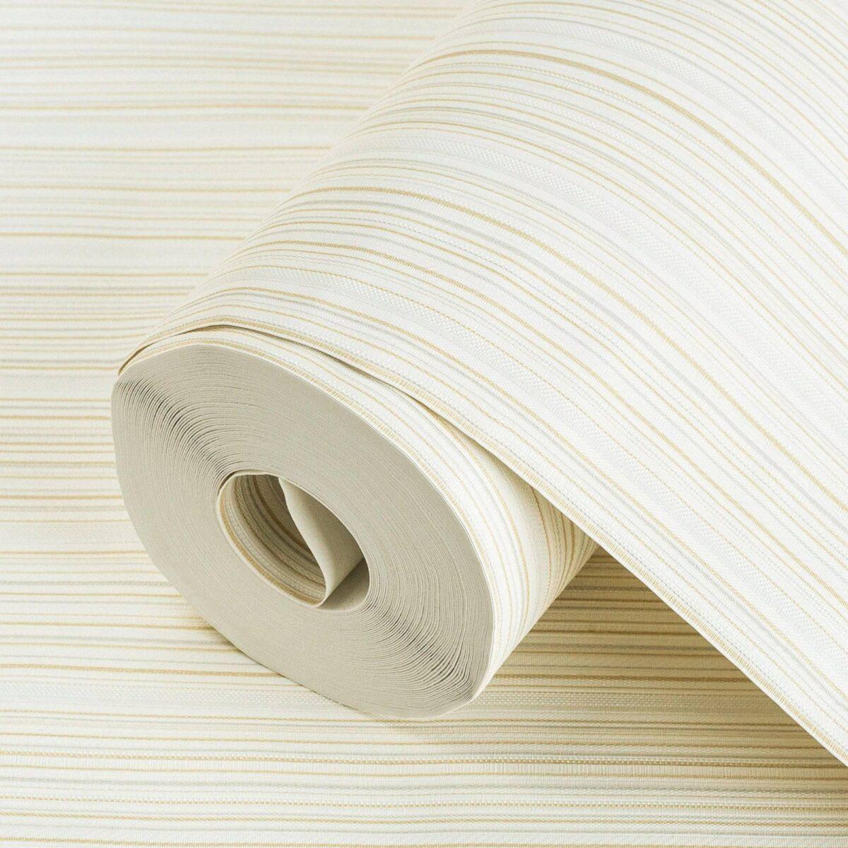 Small Delicate Striped Wallpaper Cream Code 3705-1 - Image 1
