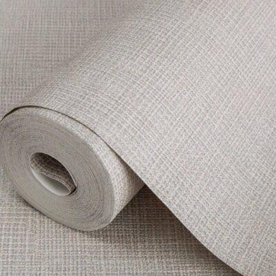 Rough Wool Tweed Texture Inspired Wallpaper Gray Code 3712-3