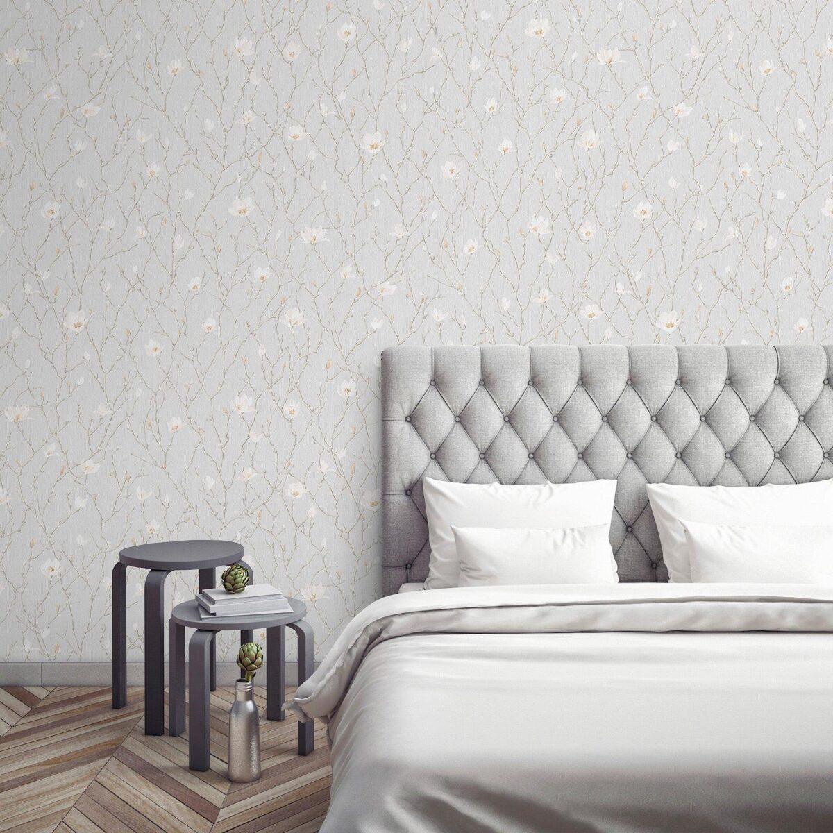 Branches of Tree in Blossom - flower motif wallpaper White Code 7800-1 - Image 6