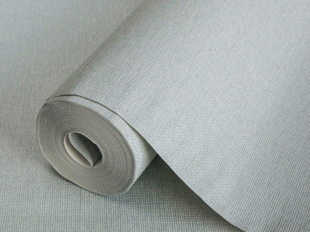 Rough Linen Fabric Texture Wallpaper Gray Code 3716-4 - Image 1