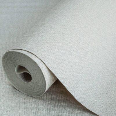 Rough Natural Linen Fabric Pattern Wallpaper Gray Code 3719-4