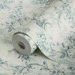 Floral Pattern Trend Wallpaper Green White Code 9914-3
