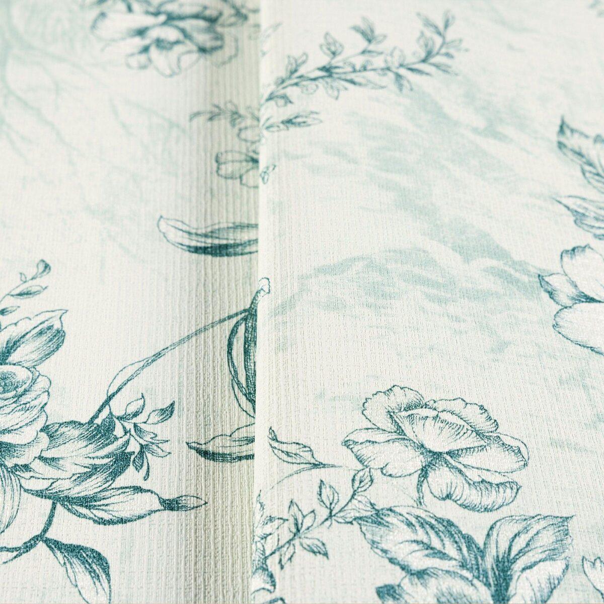 Floral Pattern Trend Wallpaper Green White Code 9914-3 - Image 3