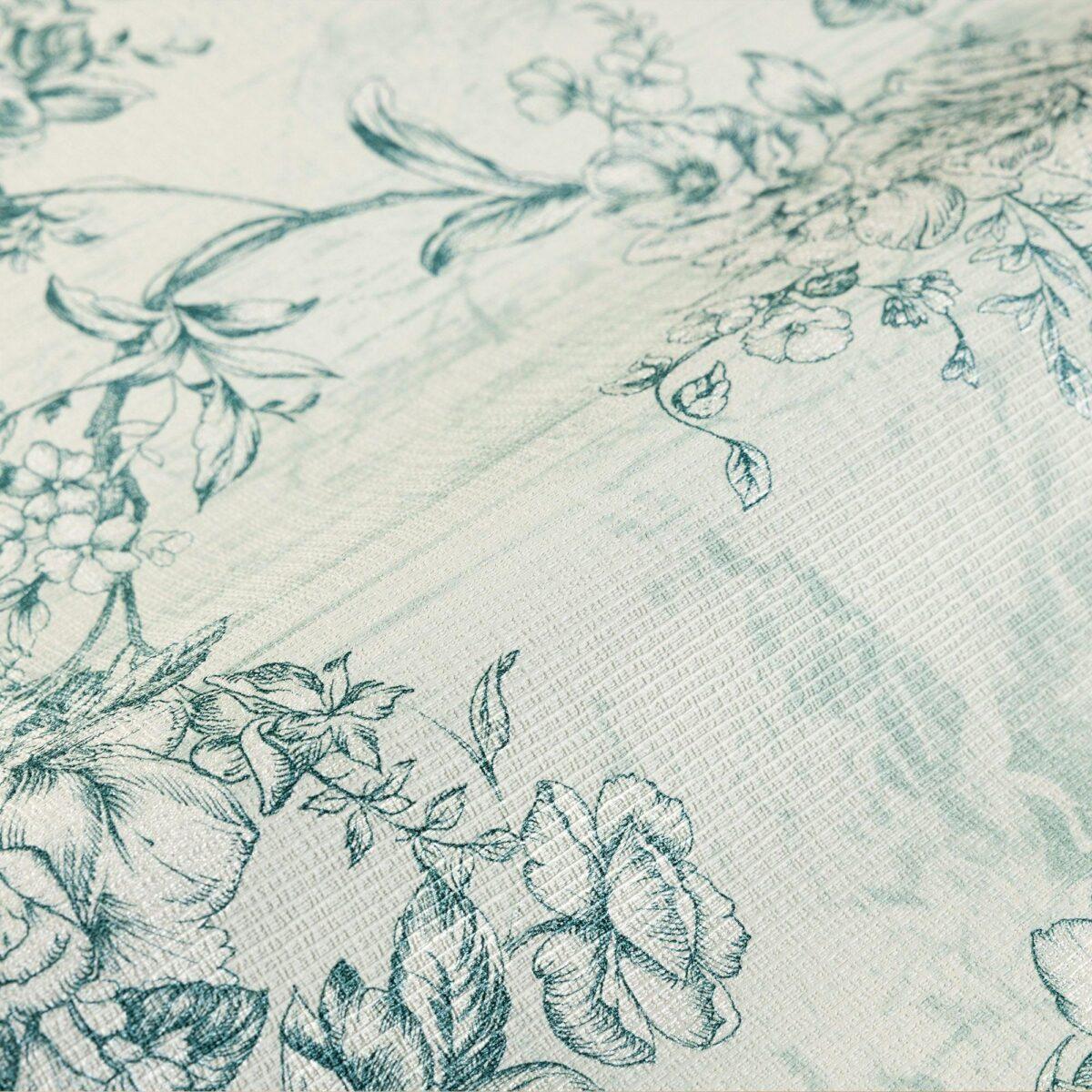 Floral Pattern Trend Wallpaper Green White Code 9914-3 - Image 4