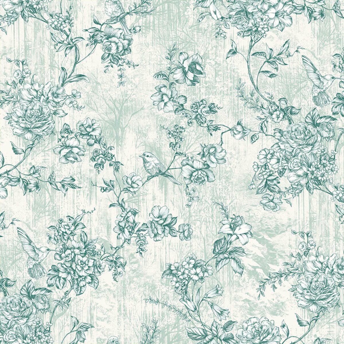 Floral Pattern Trend Wallpaper Green White Code 9914-3 - Image 5