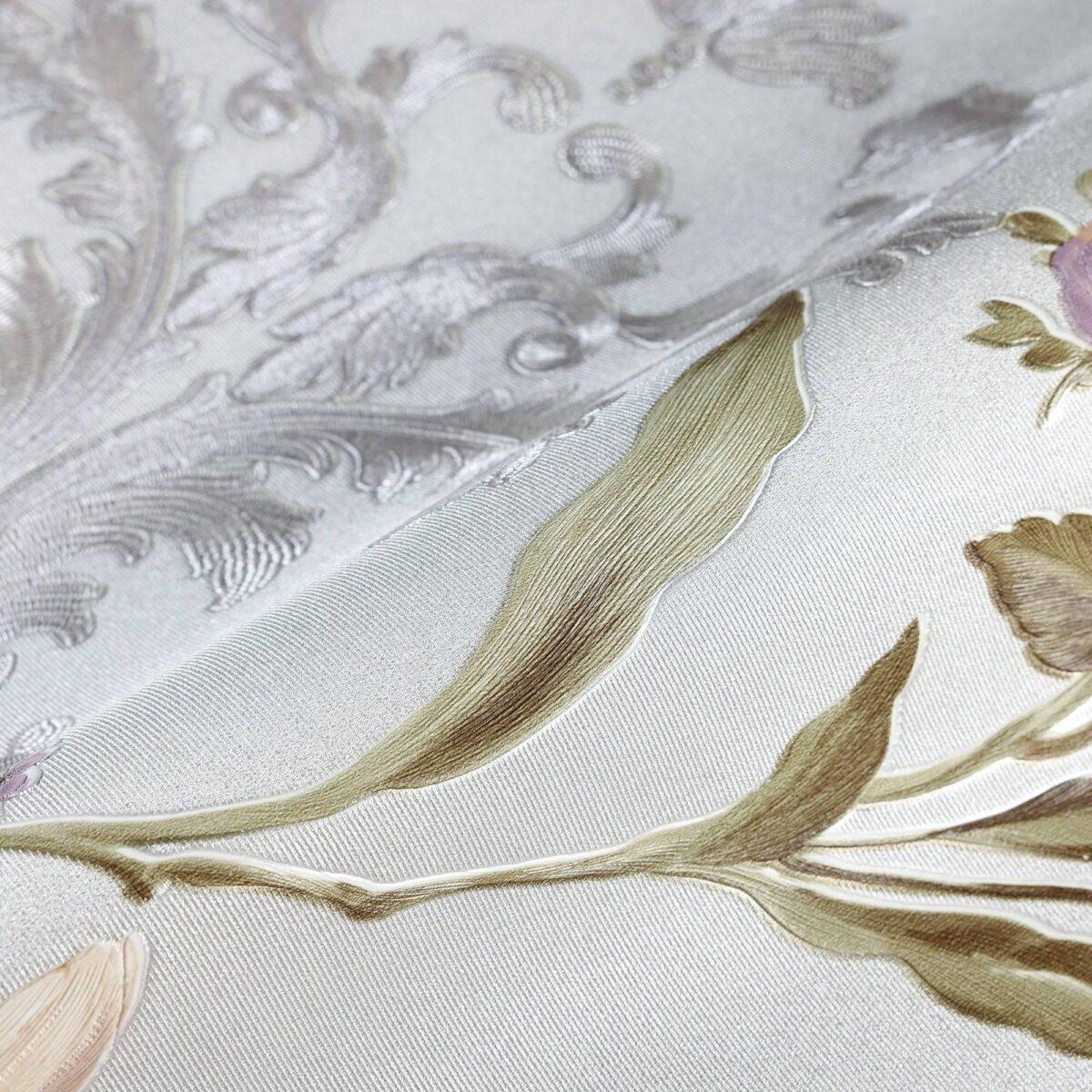 Floral damask with blooming roses ornament wallpaper Purple Code 7803-3 - Image 3
