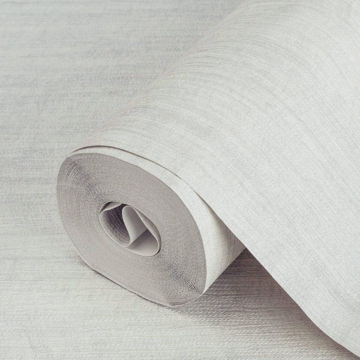 Linen Textile Inspired Subtle Texture Pattern Wallpaper Silver Code 3700-2 - Image 1