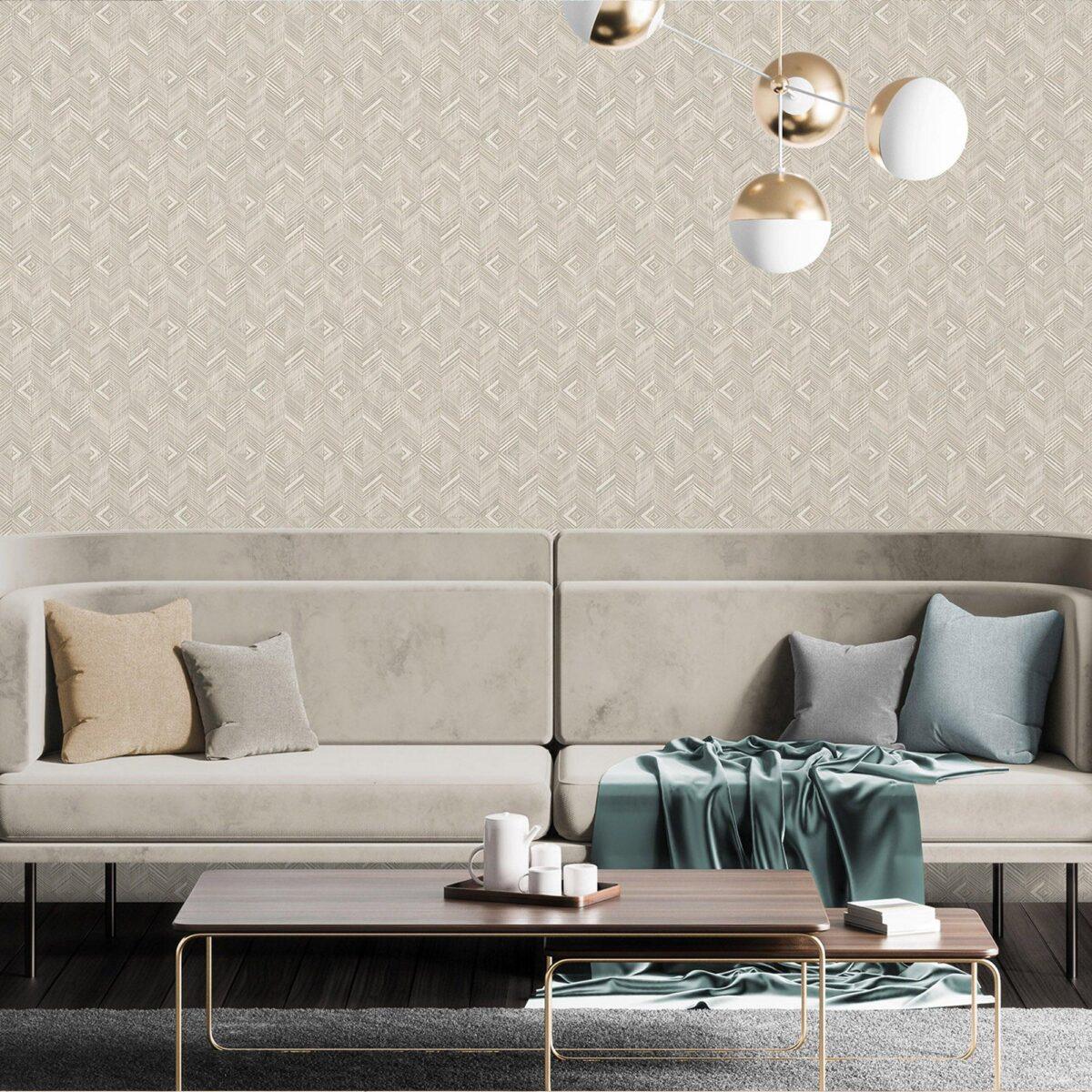 Geometric Design Wallpaper Beige Code 1107-2 - Image 2