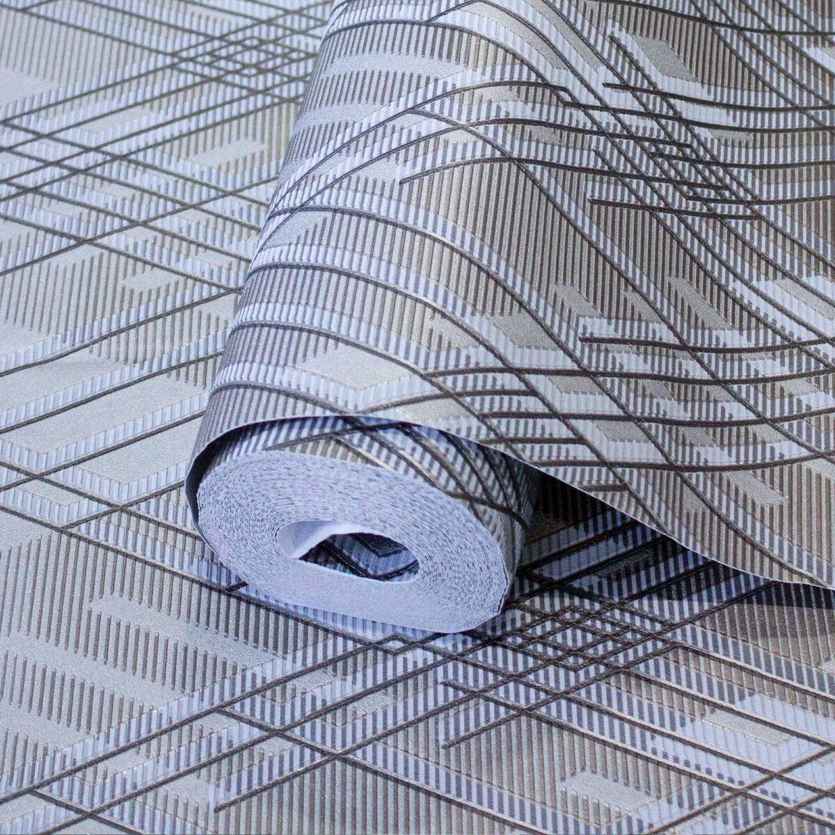 Geometric Wallpaper Brown Code 1213-4 - Image 1