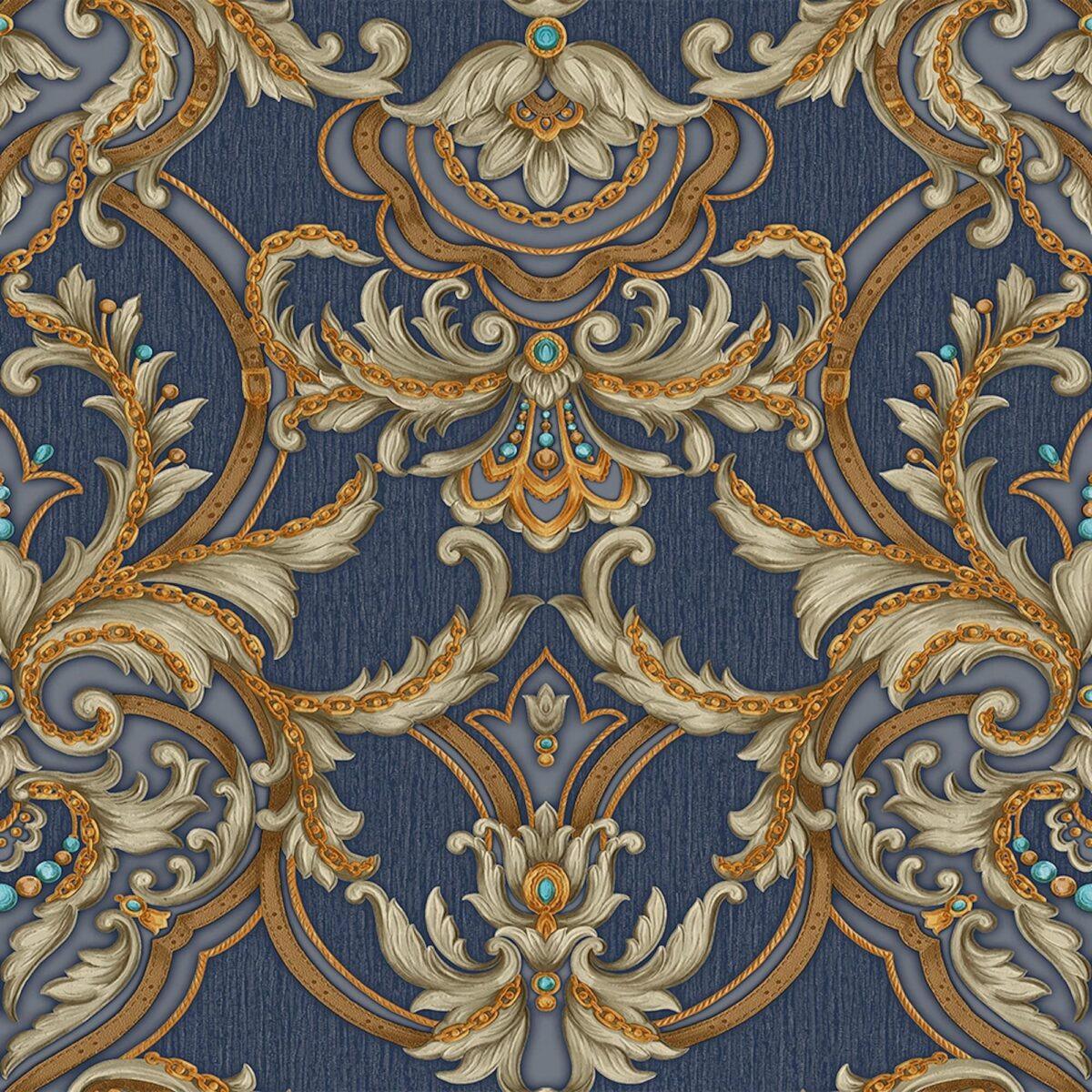 Classical Damask Wallpaper Blue Code 1308-5 - Image 5