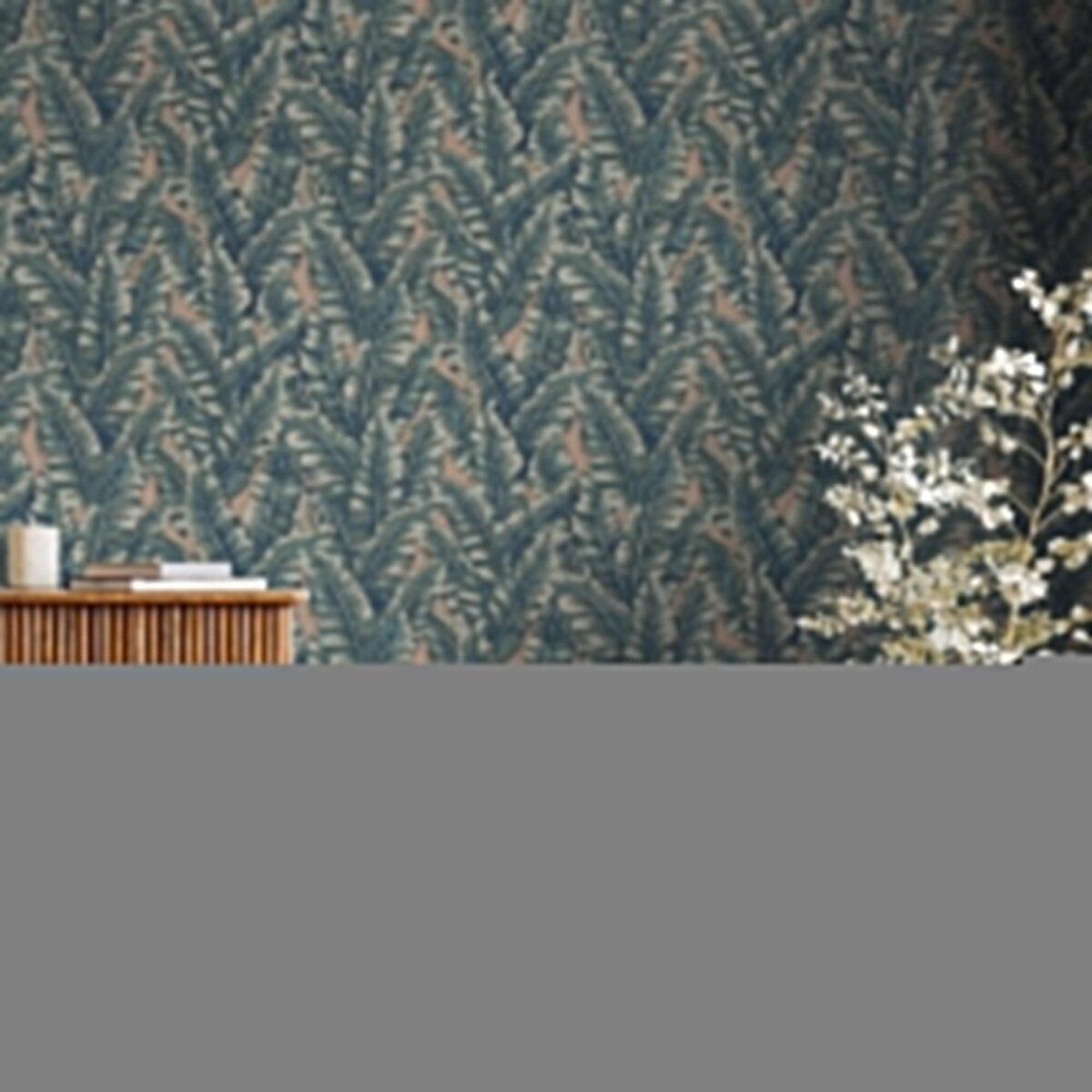 Banana Leaf Design Wallpaper Blue Code 1507-5 - Image 2
