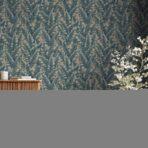 Banana Leaf Design Wallpaper Blue Code 1507-5 - Image 2