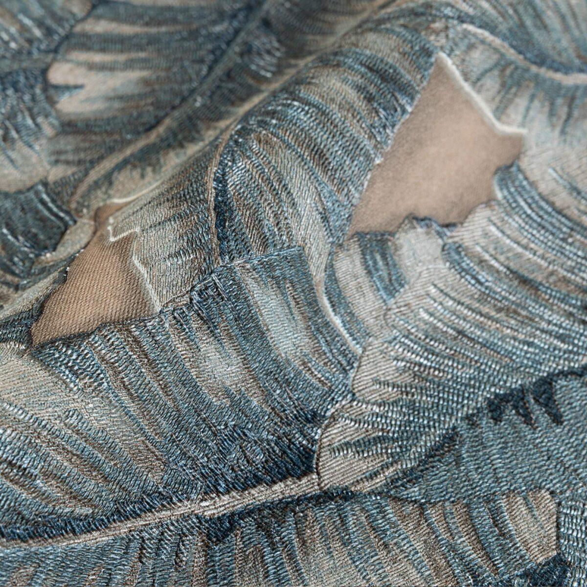 Banana Leaf Design Wallpaper Blue Code 1507-5 - Image 4