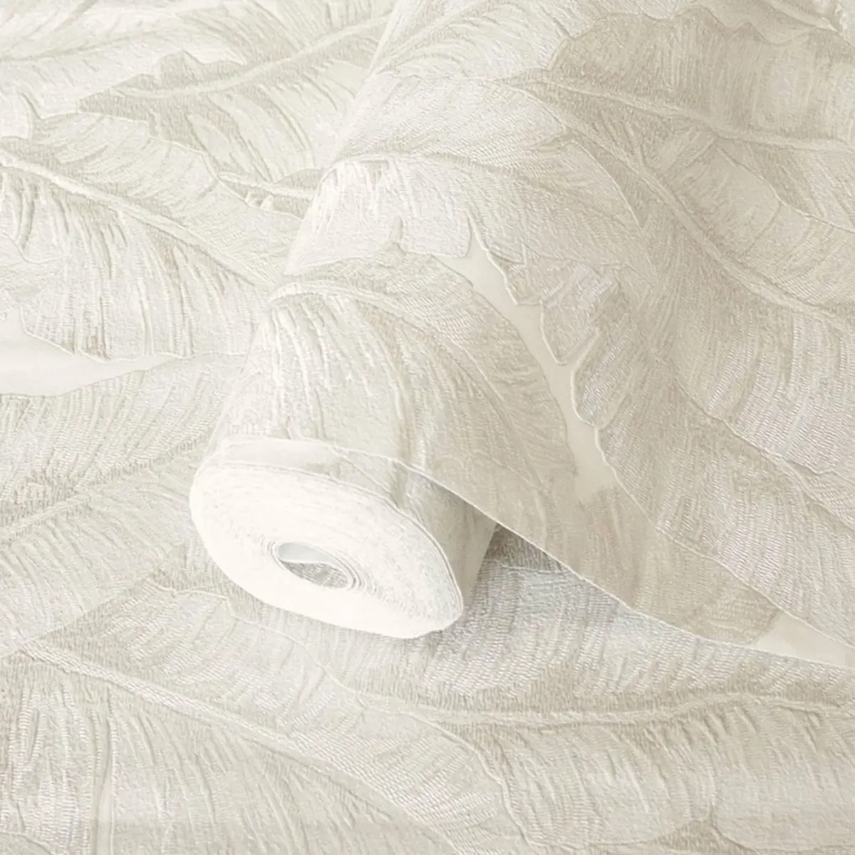 Banana Leaf Design Wallpaper White Code 1507-1 - Image 1