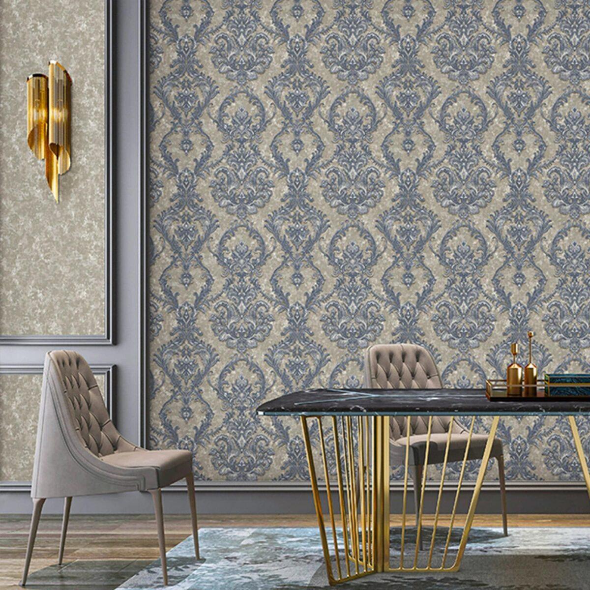 Rich Damask Design Wallpaper Blue Code 1303-5 - Image 2