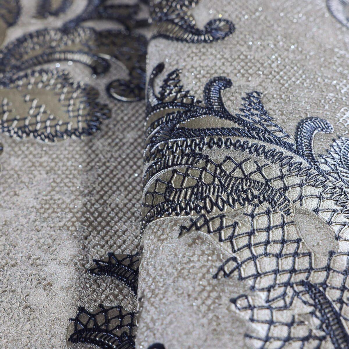 Rich Damask Design Wallpaper Blue Code 1303-5 - Image 3