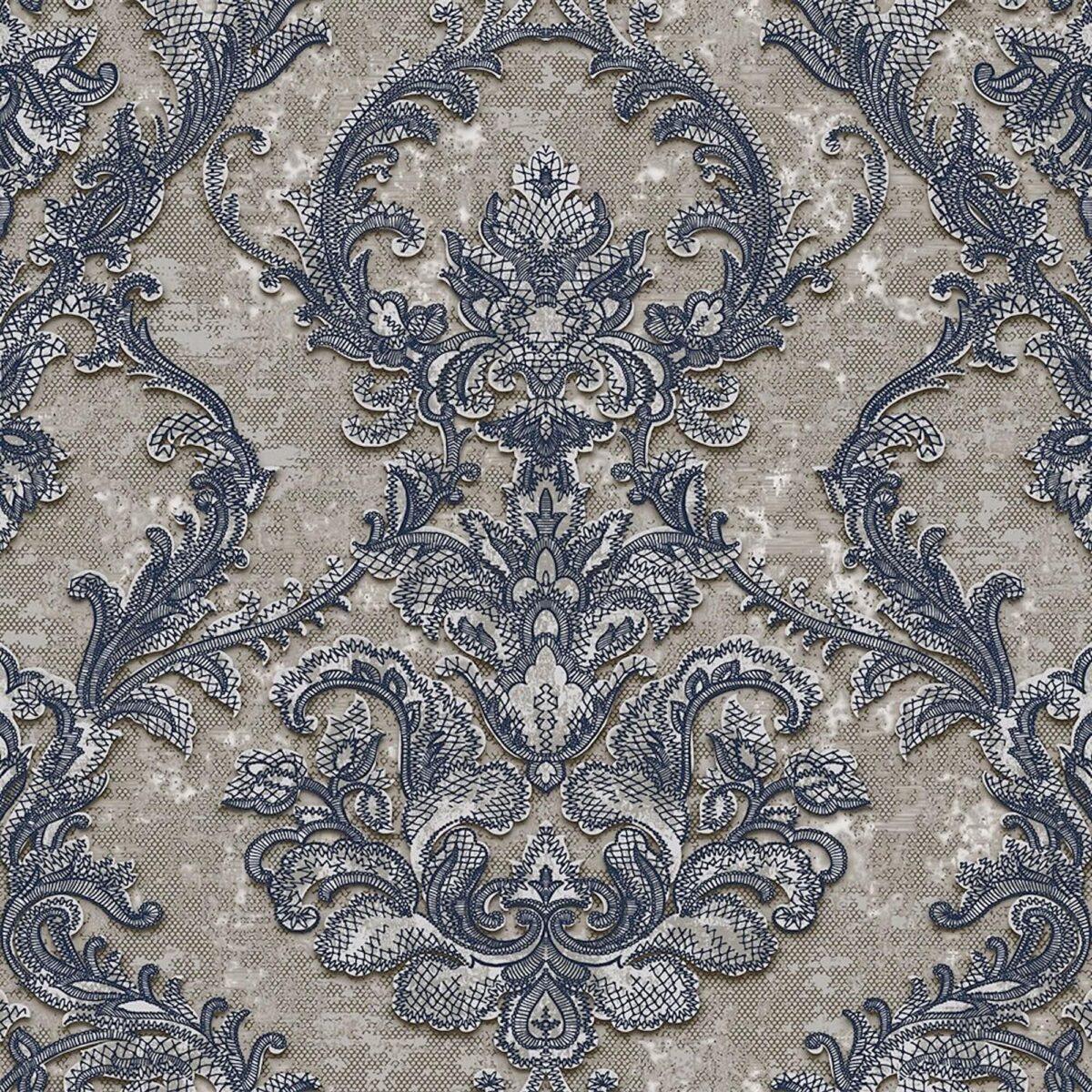 Rich Damask Design Wallpaper Blue Code 1303-5 - Image 4