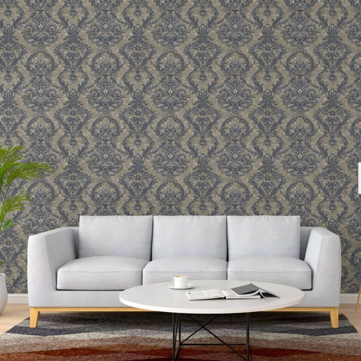 Rich Damask Design Wallpaper Blue Code 1303-5 - Image 6