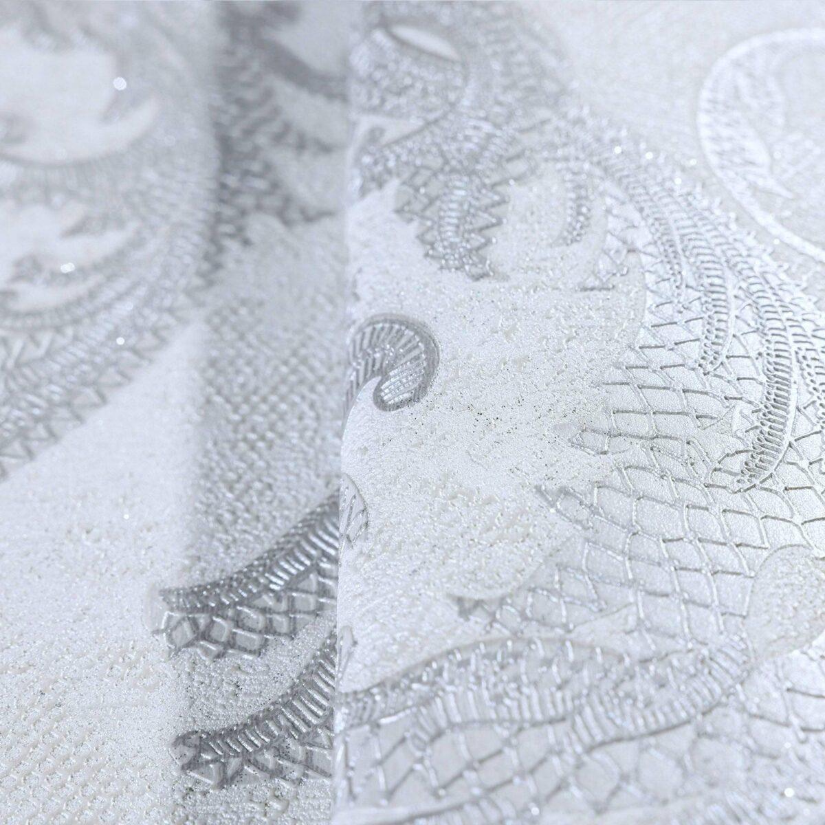 Rich Damask Design Wallpaper White Code 1303-1 - Image 3